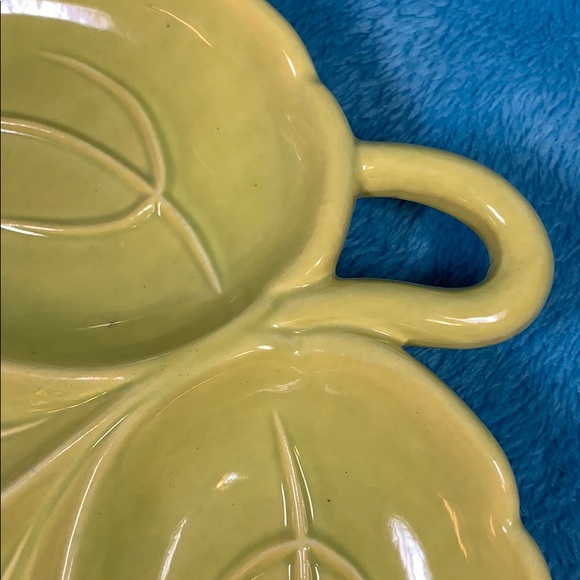 Retro Pottery LEAF Serving Tray CANDY DISH Vintage BOWL 1970s Mid-Century Modern - Picture 5 of 13